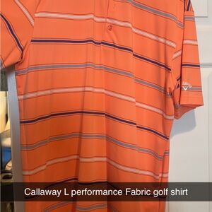 Callaway Orange stripe Performance Polo Shirt